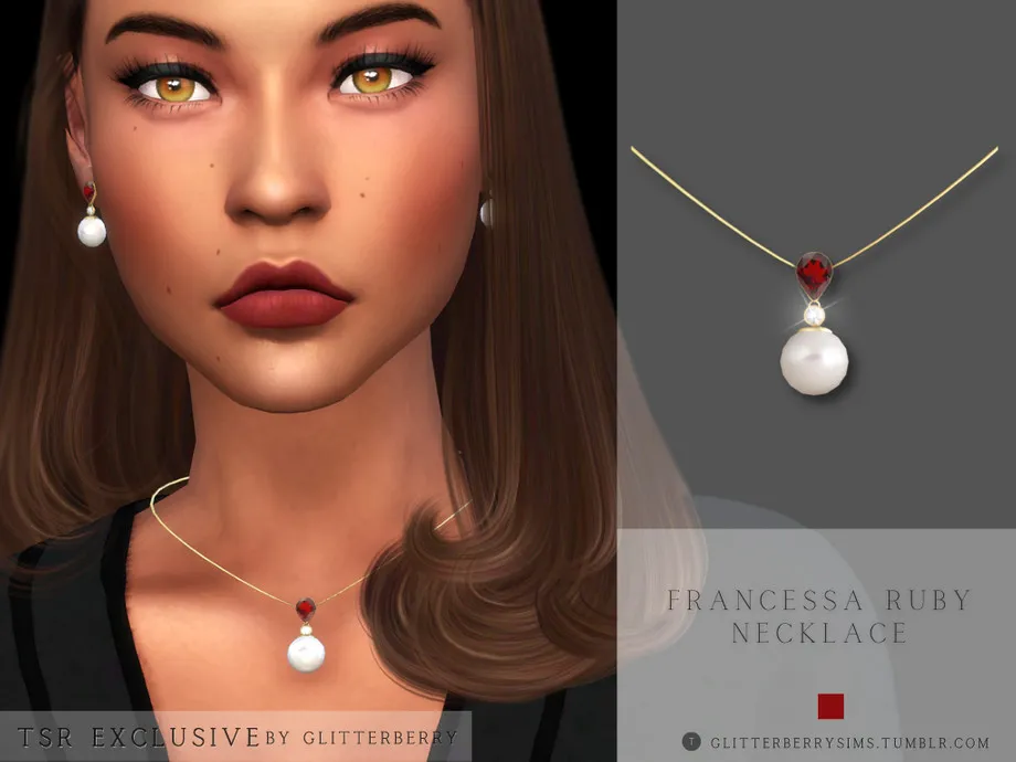 Francessa Ruby Pearl Necklace