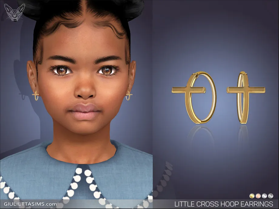 Little Cross Hoop Earrings For Kids