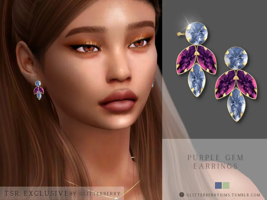 Purple Gem Earrings