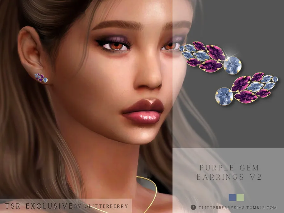 Purple Gemstone Earrings v2