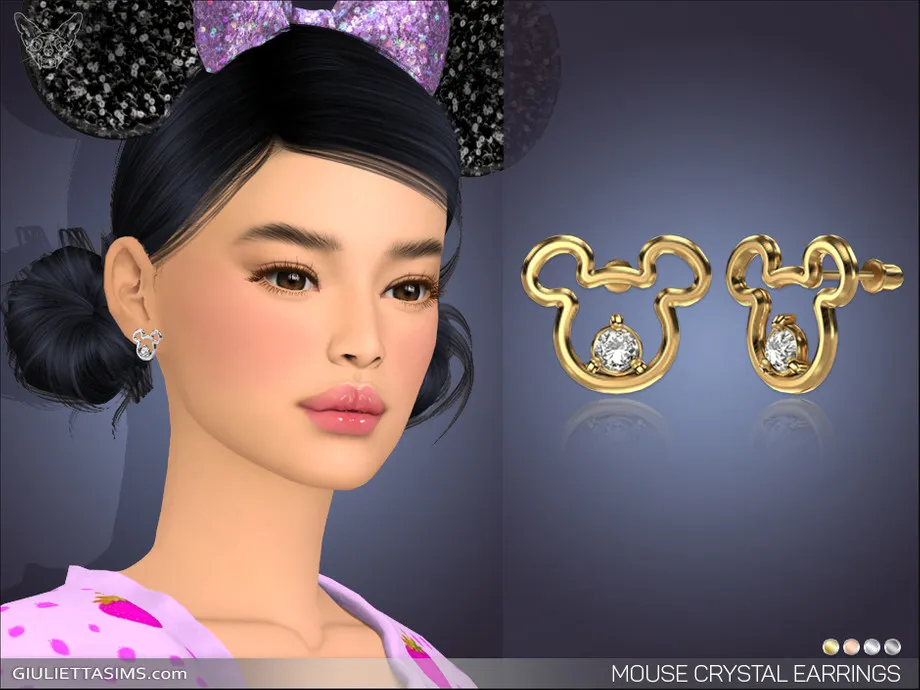 Mouse Crystal Earrings