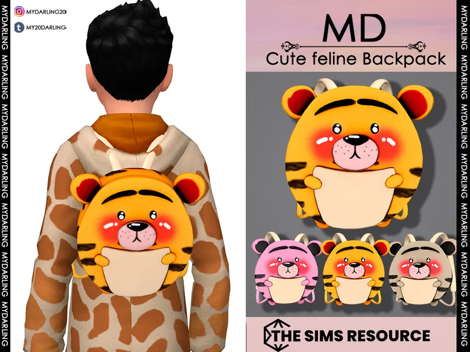 cute feline backpack Child