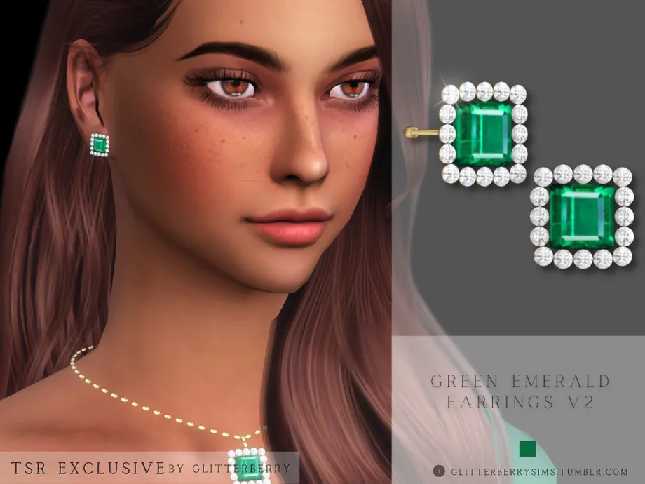 Green Emerald Earrings v2