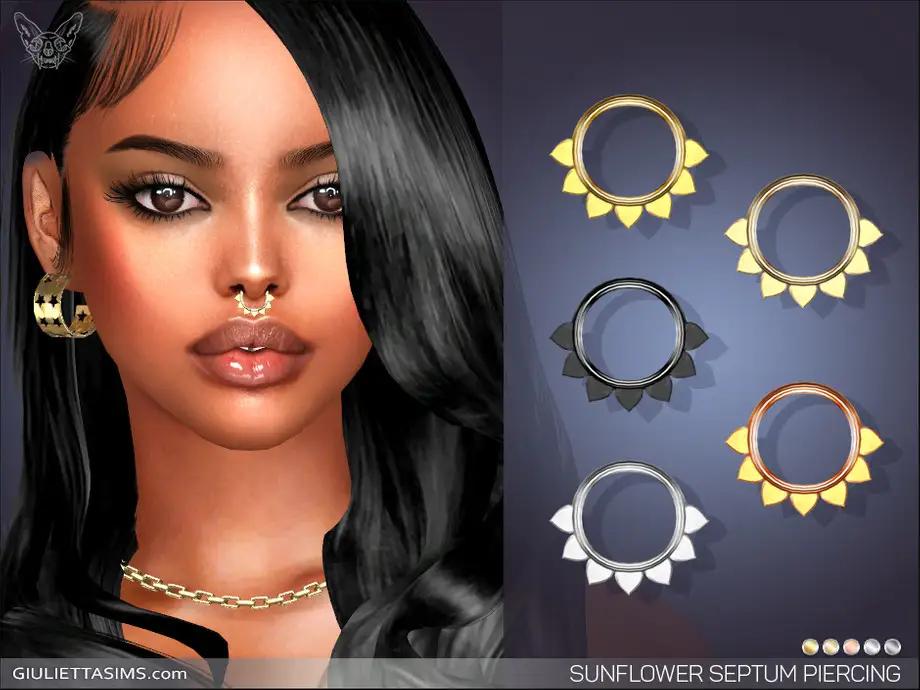 Sunflower Septum Nose Piercing