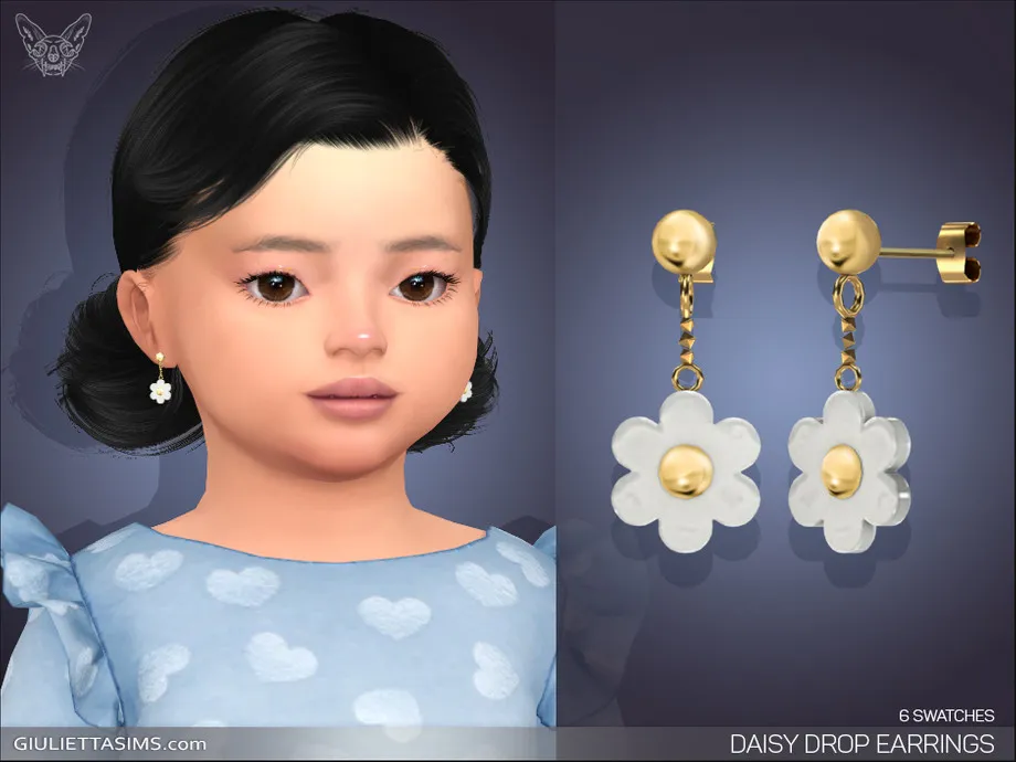 Daisy Drop Earrings For Toddlers