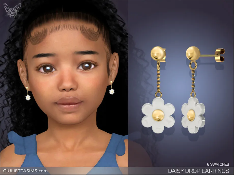 Daisy Drop Earrings For Kids