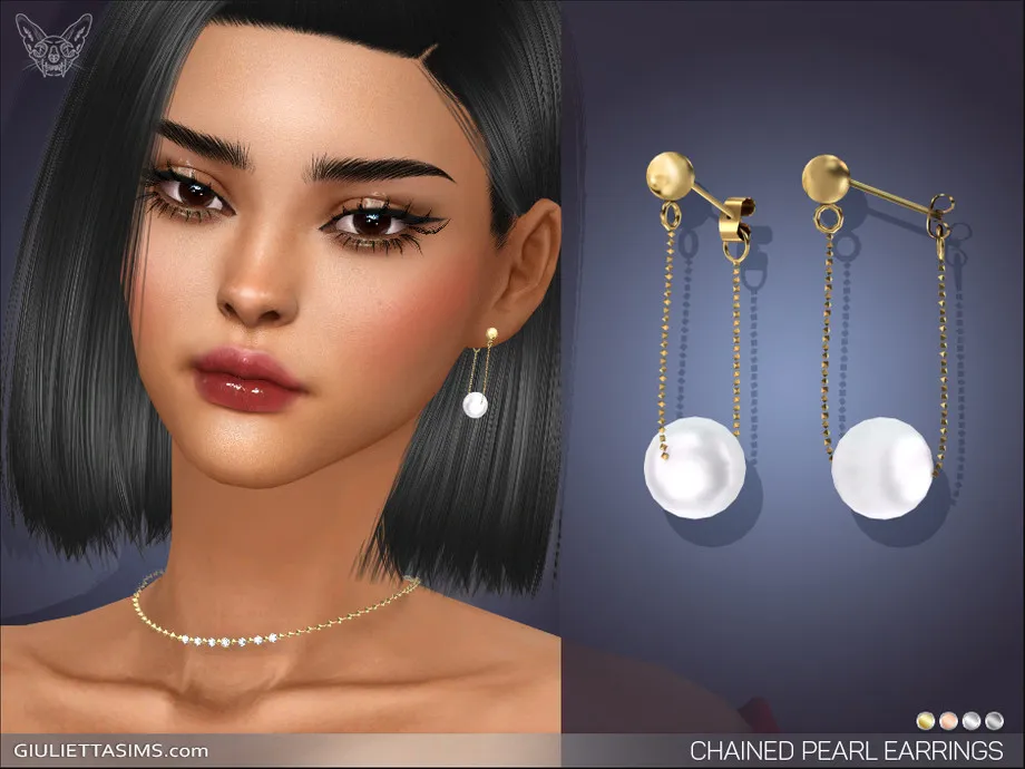 Chained Pearl Earrings