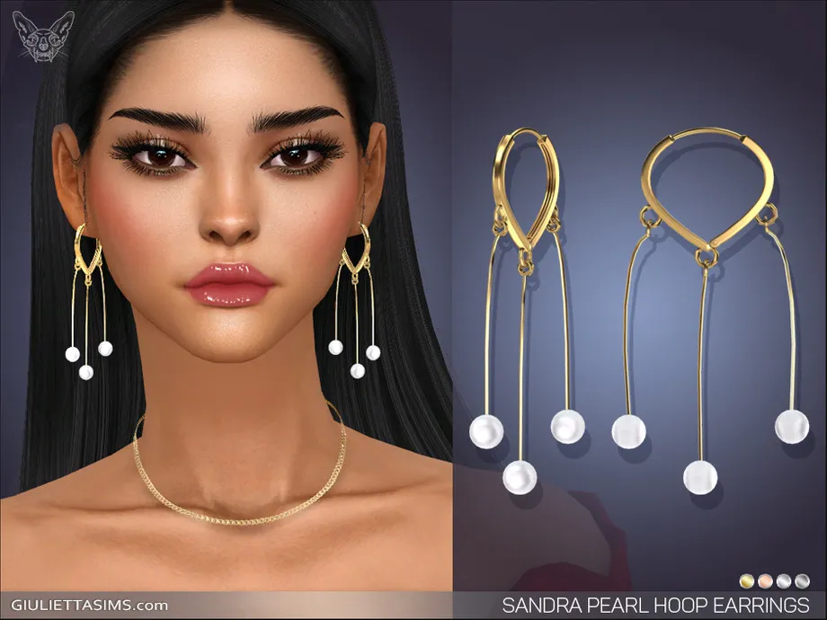 Sandra Pearl Hoop Earrings