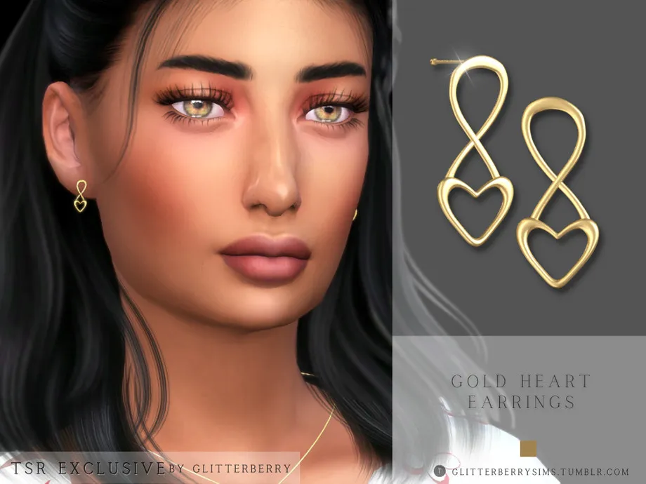 Gold Heart Earrings