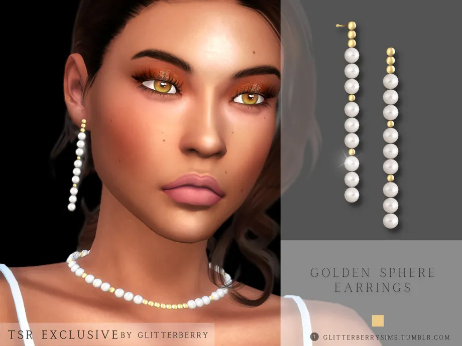 Pearl Gold Sphere Earrings