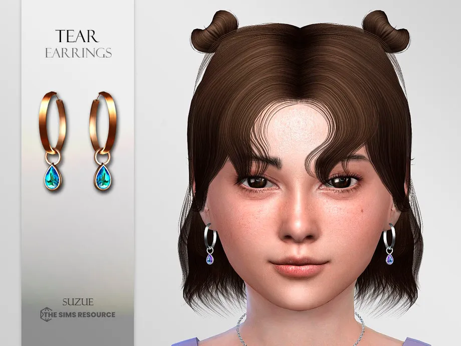 Tear Hoops Earrings Child
