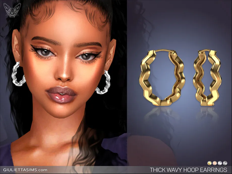Thick Wavy Hoop Earrings