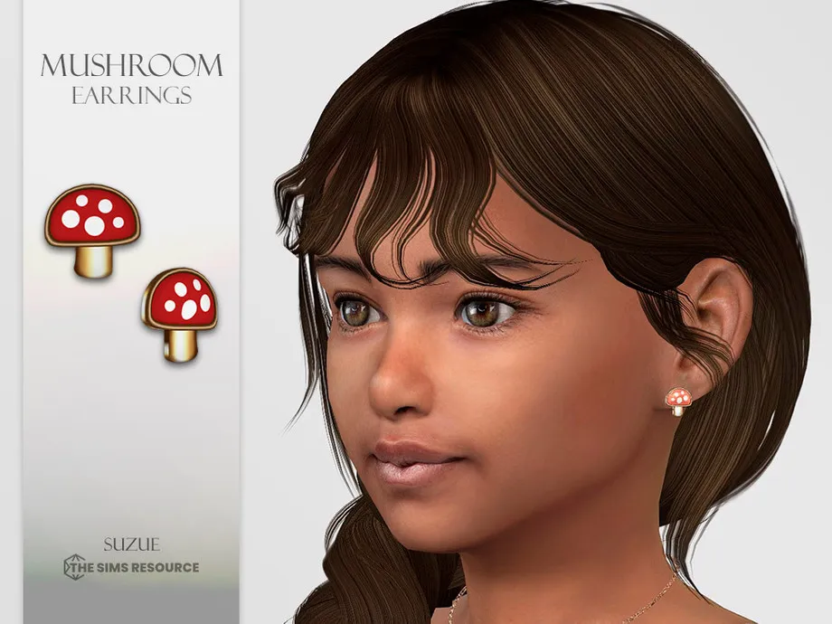 Mushroom Earrings Child