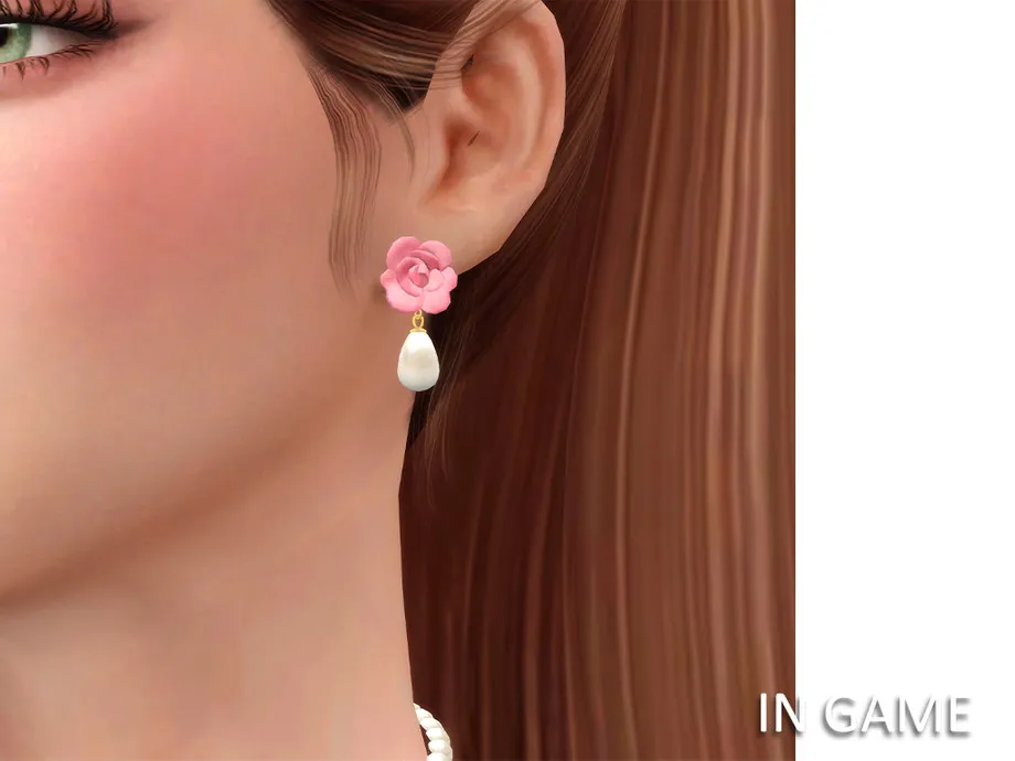 Rey Rose & Pearls Earrings