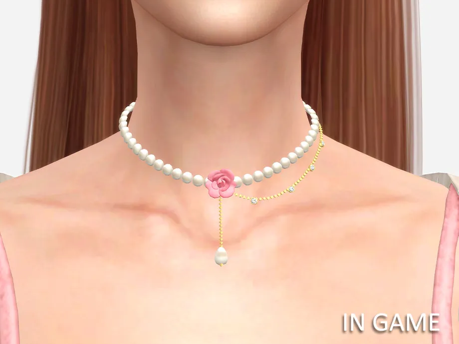 Rey Rose & Pearls Necklace