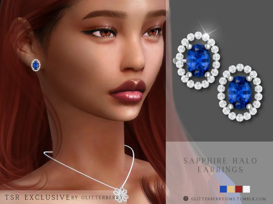 Sapphire Halo Earrings