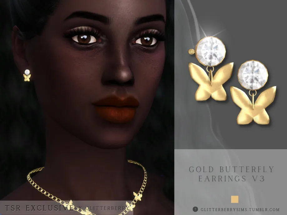 Gold Butterfly Earrings v3