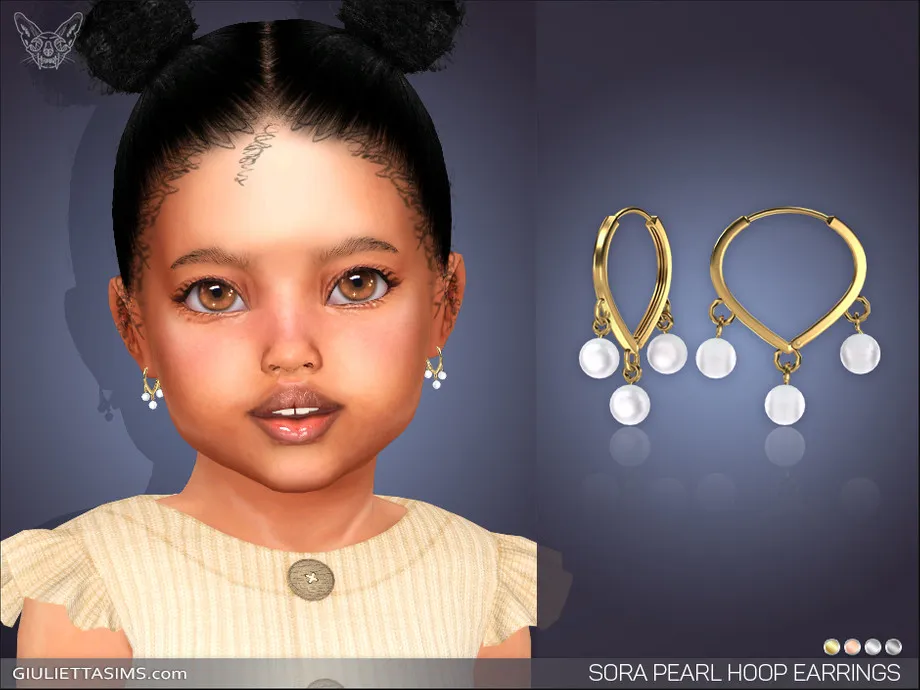 Sora Pearl Hoop Earrings For Toddlers