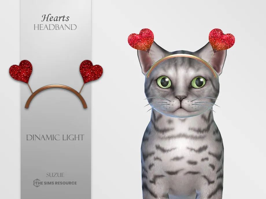 Hearts Headband Cat