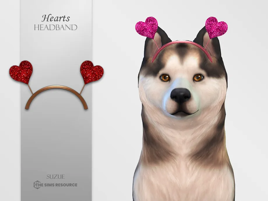 Hearts Headband Large Dogs