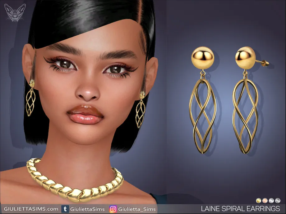 Laine Spiral Drop Earrings