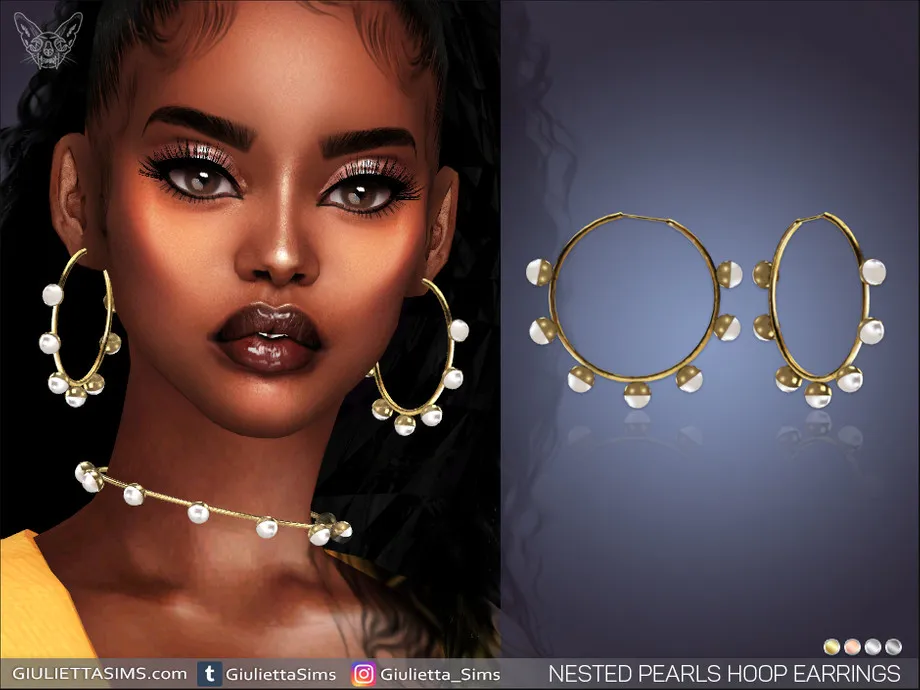 Nested Pearl Hoop Earrings