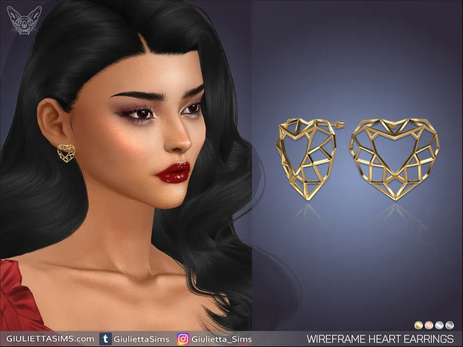 Wireframe Heart Earrings
