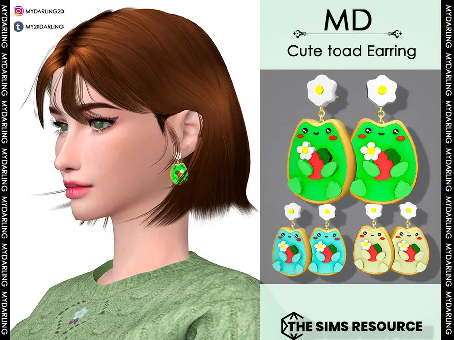 Cute toad earring Adult