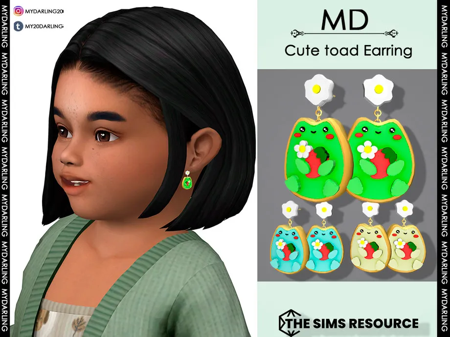 Cute toad earring Toddler