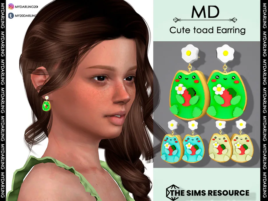 Cute toad earring Child