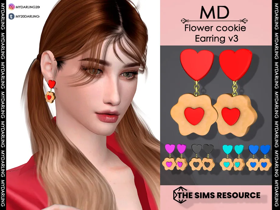 flower cookie earring v3 Adult