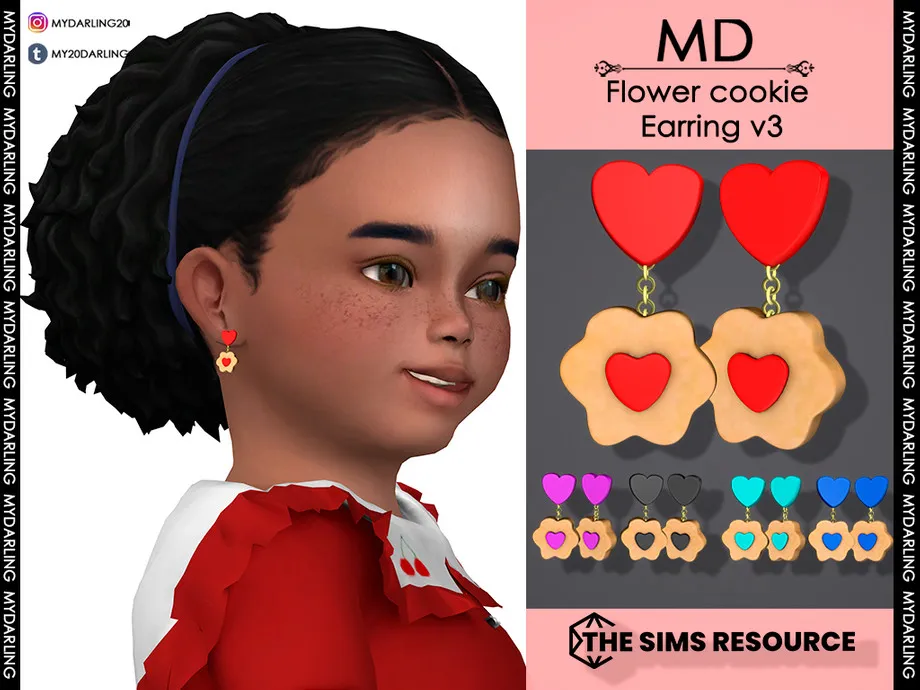 flower cookie earring v3 Toddler