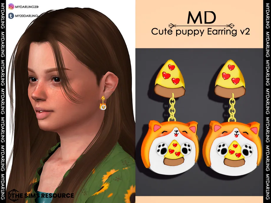 cute puppy earring v2 Child