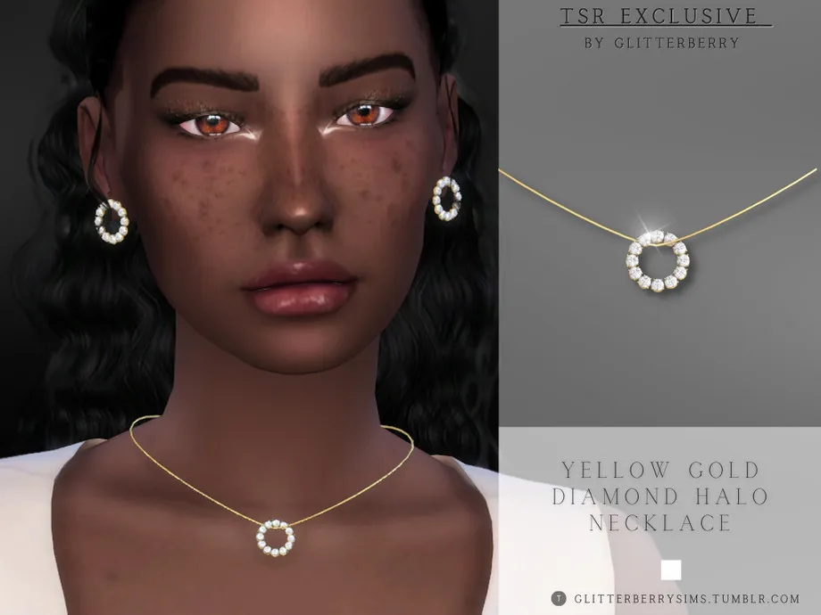 Yellow Gold Halo Necklace