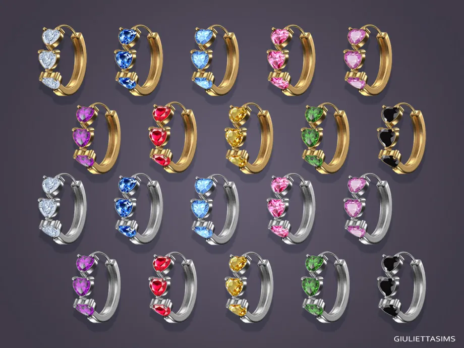 Heart Crystal Huggie Earrings For Kids