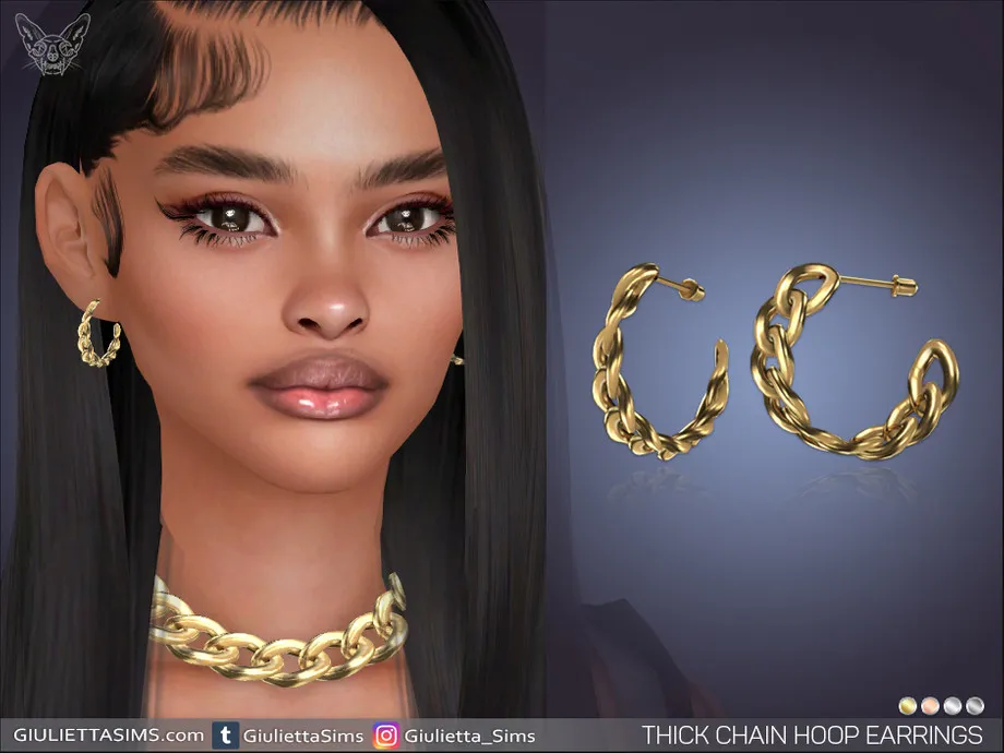 Thick Chain Hoop Earrings