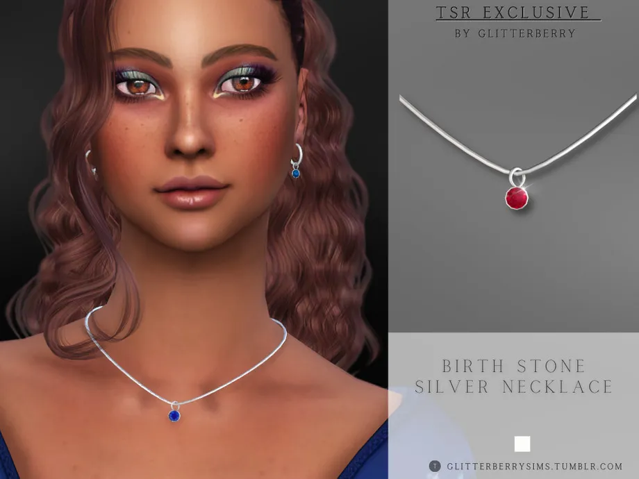 Birth Stone Silver Necklace