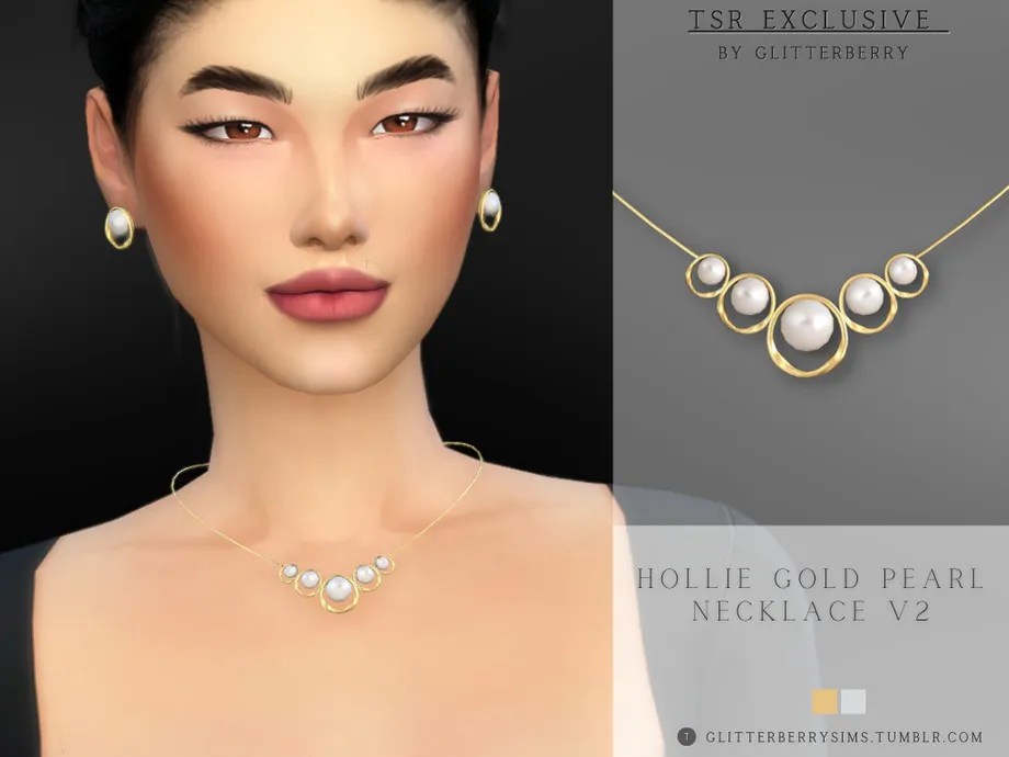 Hollie Gold Pearl Necklace v2