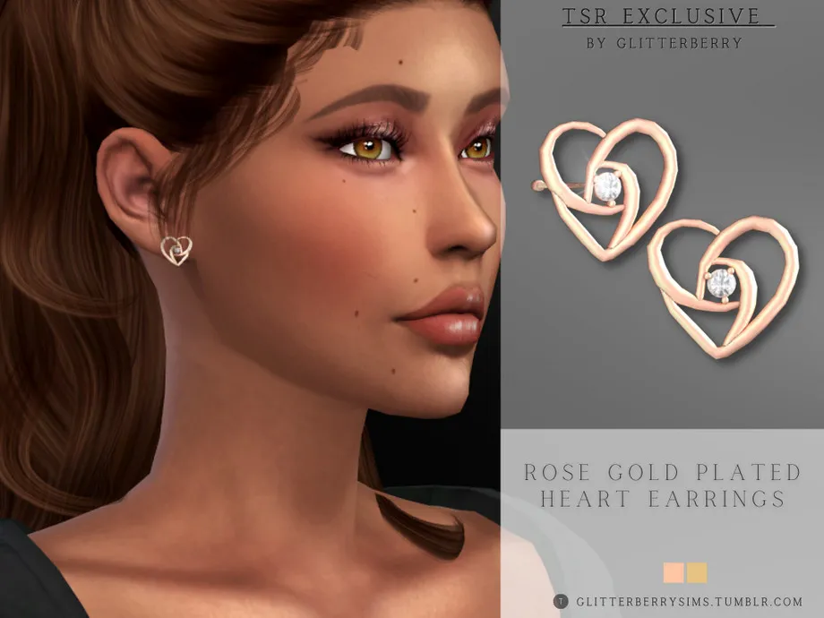 Rose Gold Plated Heart Earrings