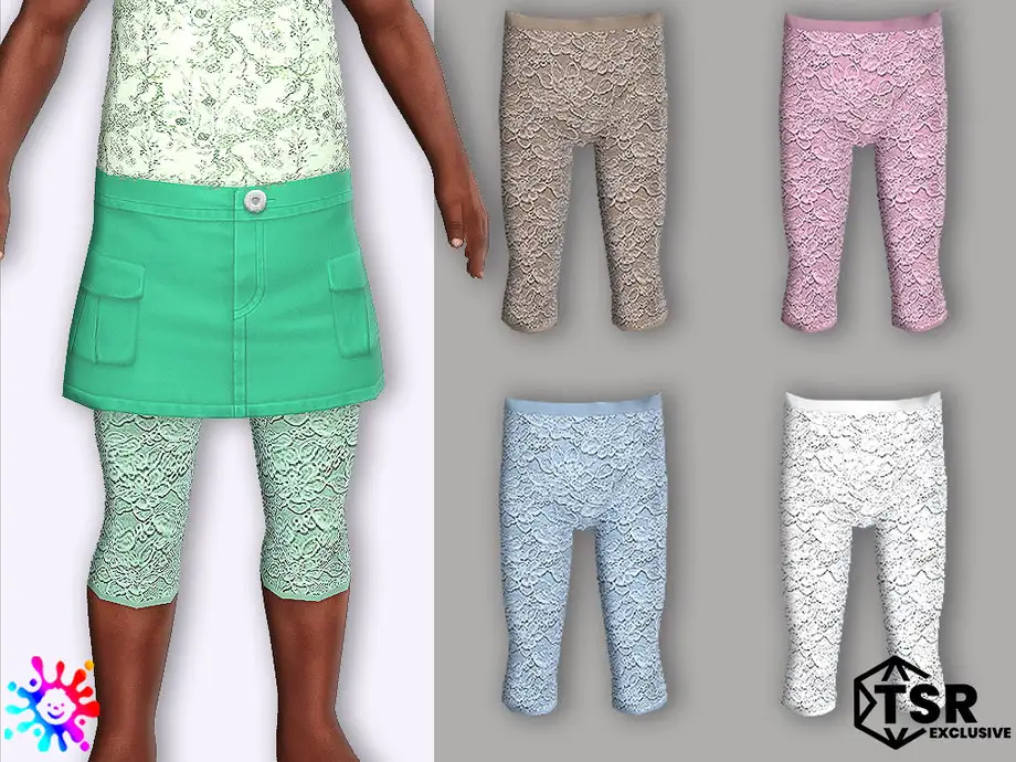 Toddler Flower Lace Capri Leggings