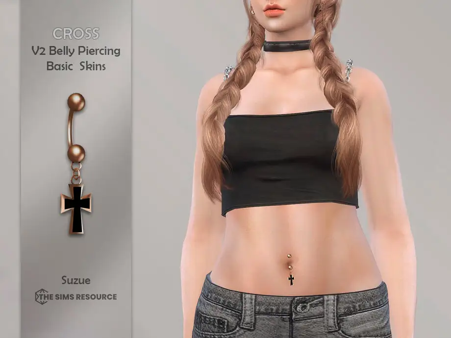 Cross V2 Belly Piercing