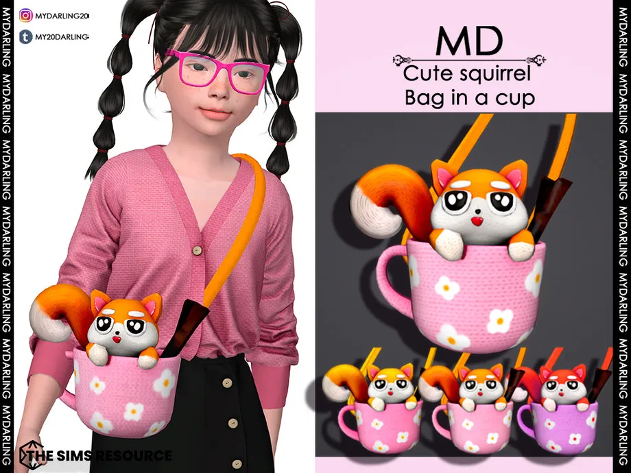 cute squirrel bag in a cup Child