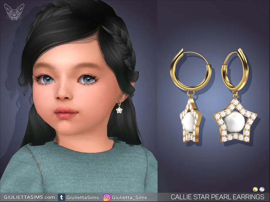 Callie Star Pearl Earrings For Toddlers