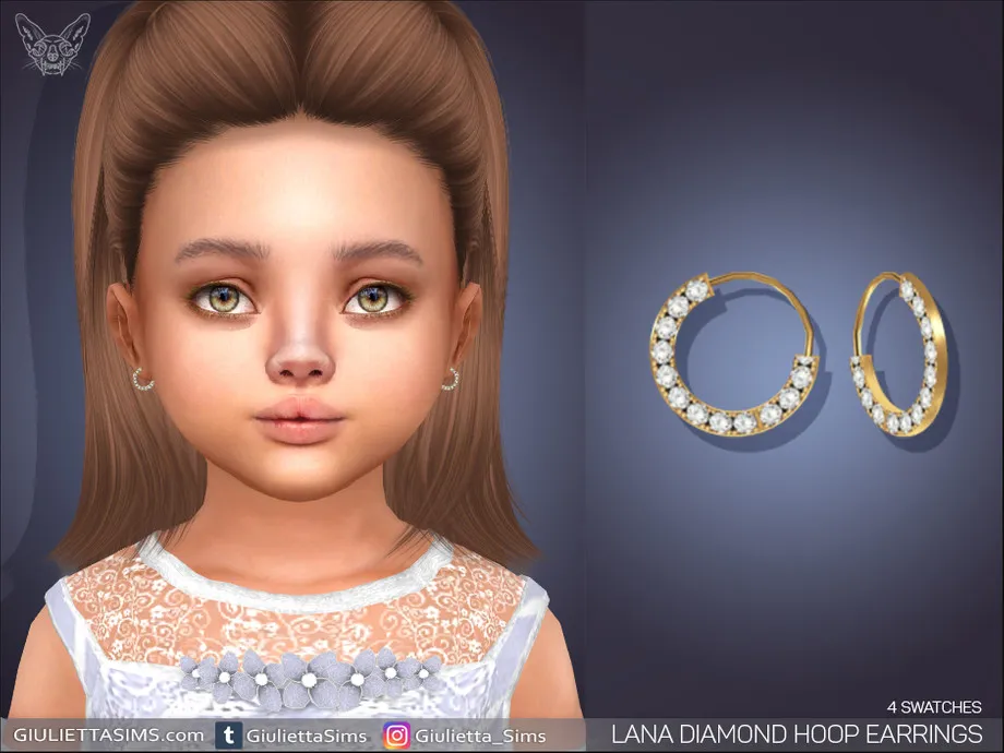 Lana Diamond Hoop Earrings For Toddlers