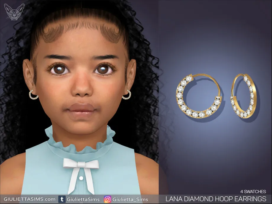 Lana Diamond Hoop Earrings For Kids
