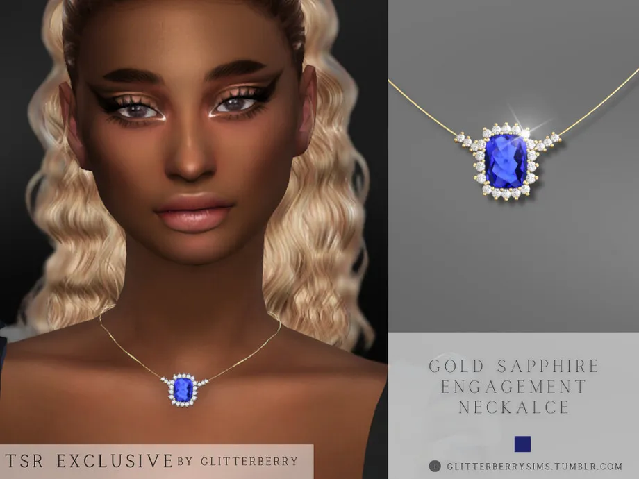 Gold Sapphire Engagement Necklace