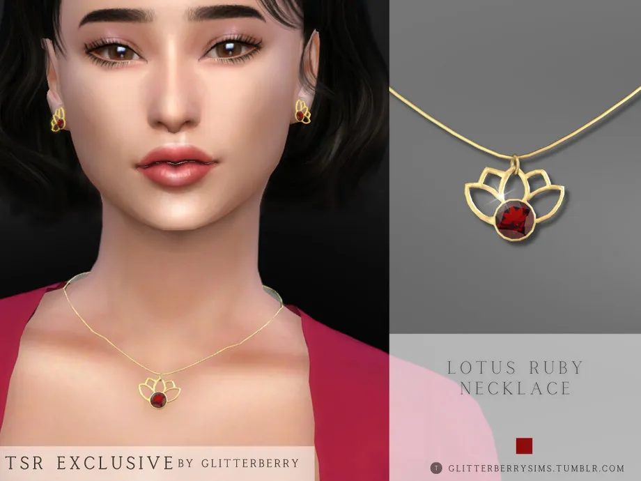 Lotus Ruby Necklace