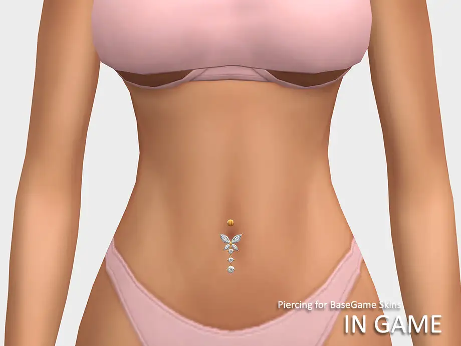 Diamond Butterfly BellyPiercing A (for BaseGame Skins)