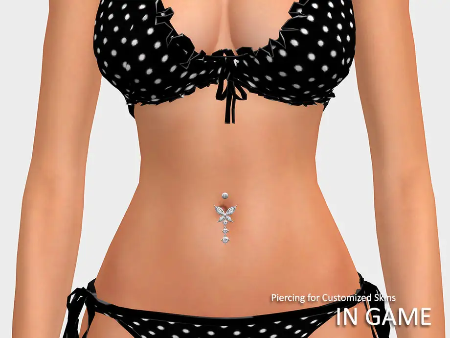 Diamond Butterfly Belly Piercing B (for Customized Skins)