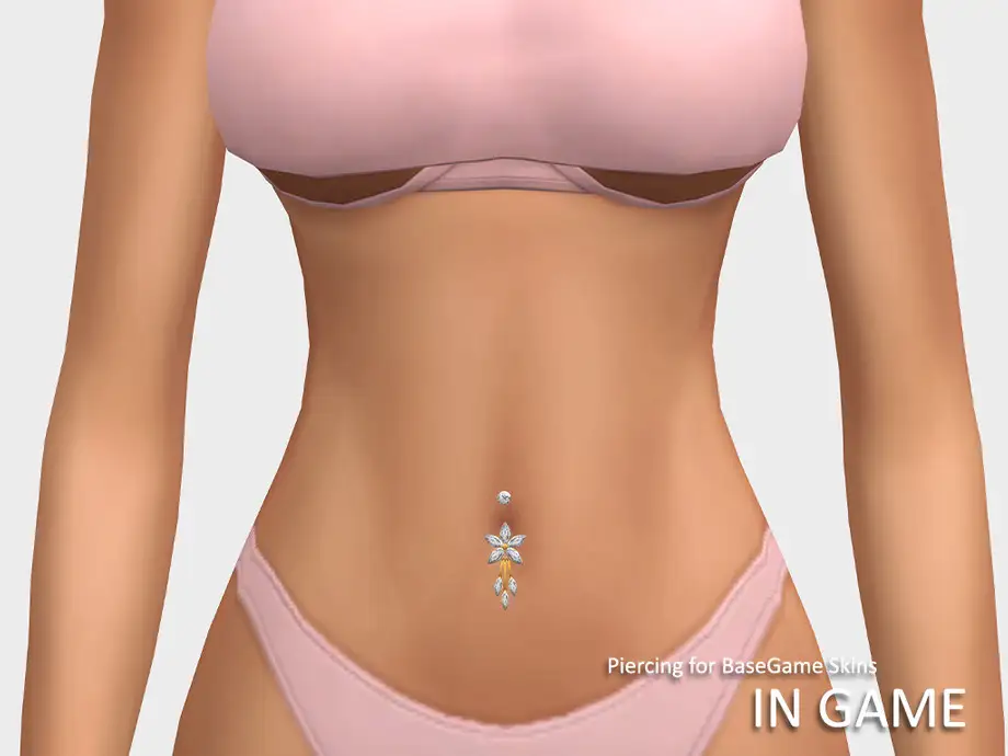 Diamond Flower BellyPiercing A (for BaseGame Skins)